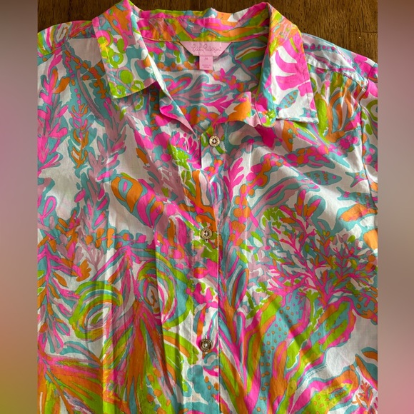 Lilly Pulitzer Jupiter Island Tunic SZ M Scuba To Cuba - Picture 8 of 16